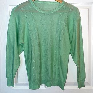 Vintage handknit mint green sweater